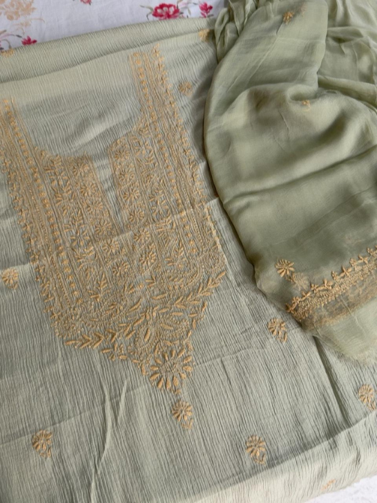 Chicken kari hand embroidered Suit